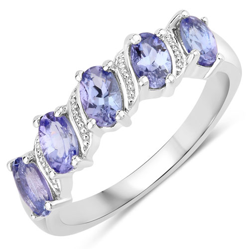Tanzanite-1.04 Carat Genuine Tanzanite .925 Sterling Silver Ring