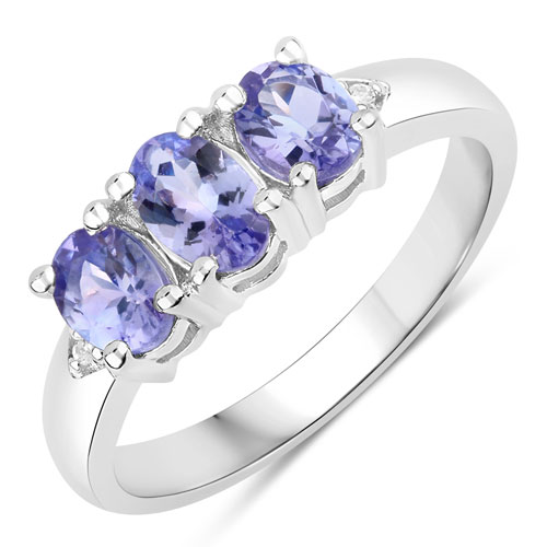 Tanzanite-1.11 Carat Genuine Tanzanite .925 Sterling Silver Ring