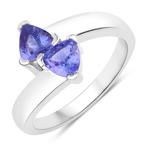 Tanzanite-0.86 Carat Genuine Tanzanite .925 Sterling Silver Ring