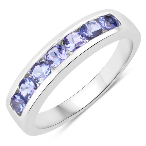 Tanzanite-0.79 Carat Genuine Tanzanite .925 Sterling Silver Ring