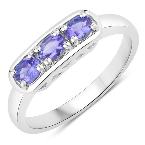 Tanzanite-0.51 Carat Genuine Tanzanite .925 Sterling Silver Ring