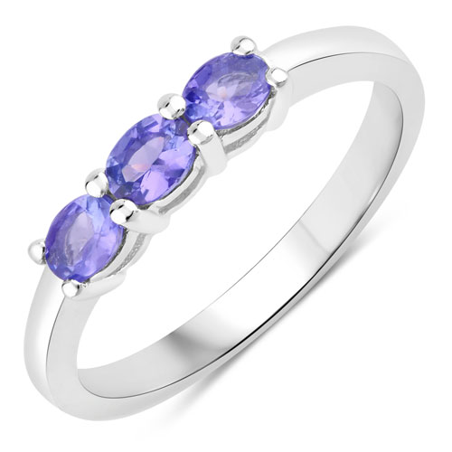 Tanzanite-0.51 Carat Genuine Tanzanite .925 Sterling Silver Ring