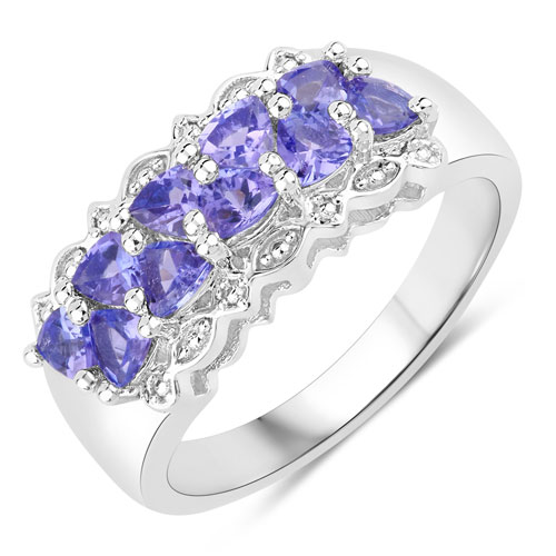 Tanzanite-1.00 Carat Genuine Tanzanite .925 Sterling Silver Ring