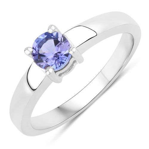 Tanzanite-0.47 Carat Genuine Tanzanite .925 Sterling Silver Ring