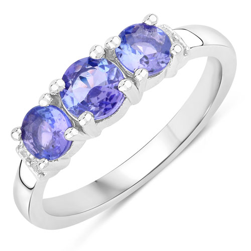 Tanzanite-1.01 Carat Genuine Tanzanite .925 Sterling Silver Ring