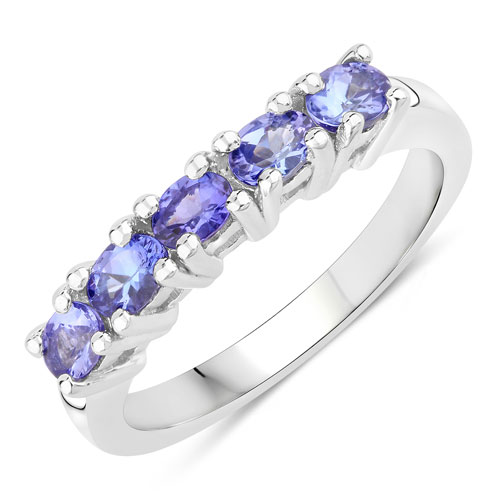 Tanzanite-0.85 Carat Genuine Tanzanite .925 Sterling Silver Ring