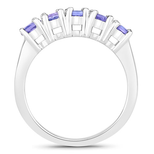 0.85 Carat Genuine Tanzanite .925 Sterling Silver Ring