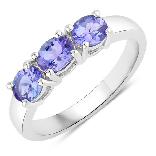 Tanzanite-0.99 Carat Genuine Tanzanite .925 Sterling Silver Ring