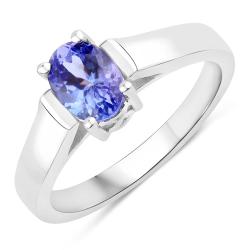 Tanzanite-0.75 Carat Genuine Tanzanite .925 Sterling Silver Ring