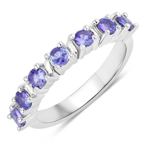 Tanzanite-0.70 Carat Genuine Tanzanite .925 Sterling Silver Ring