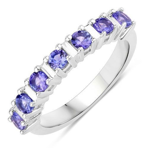 Tanzanite-0.70 Carat Genuine Tanzanite .925 Sterling Silver Ring