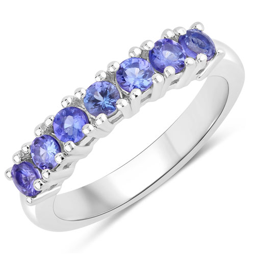 Tanzanite-0.70 Carat Genuine Tanzanite .925 Sterling Silver Ring