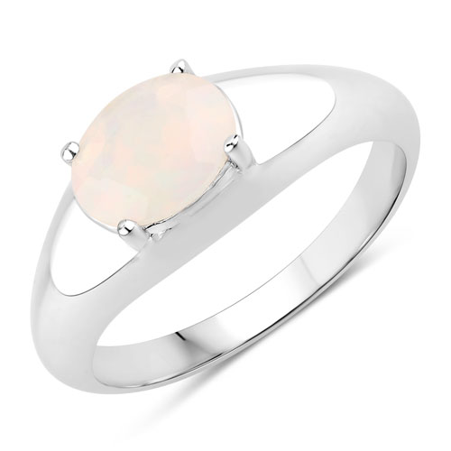 Opal-0.65 Carat Genuine Ethiopian Opal .925 Sterling Silver Ring