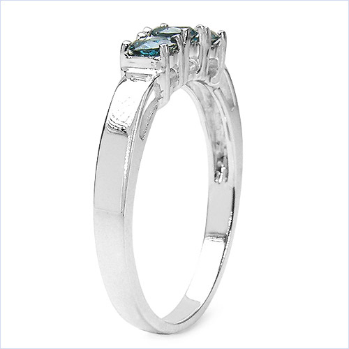 0.54 Carat Genuine Blue Diamond 14K White Gold Ring