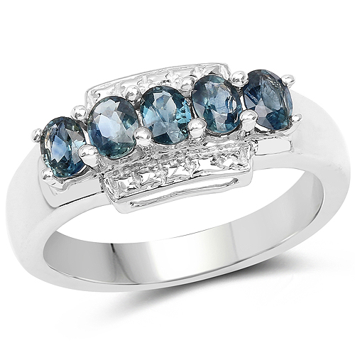 Sapphire-1.10 Carat Genuine Blue Sapphire .925 Sterling Silver Ring