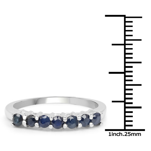 0.70 Carat Genuine Blue Sapphire .925 Sterling Silver Ring