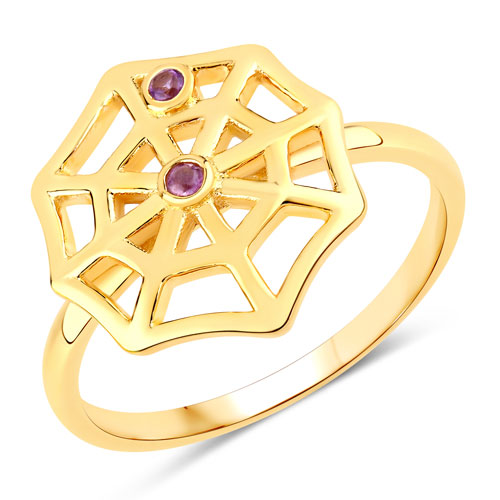 Amethyst-0.04 Carat Genuine Amethyst .925 Sterling Silver Ring