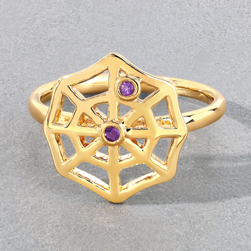 0.04 Carat Genuine Amethyst .925 Sterling Silver Ring