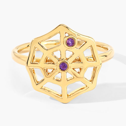 0.04 Carat Genuine Amethyst .925 Sterling Silver Ring
