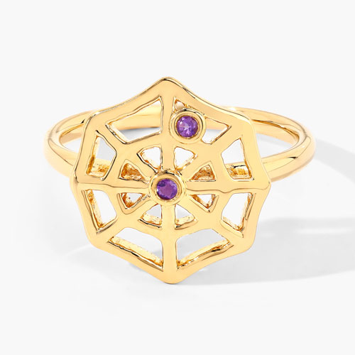 0.04 Carat Genuine Amethyst .925 Sterling Silver Ring