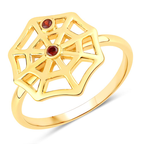Garnet-0.04 Carat Genuine Garnet .925 Sterling Silver Ring