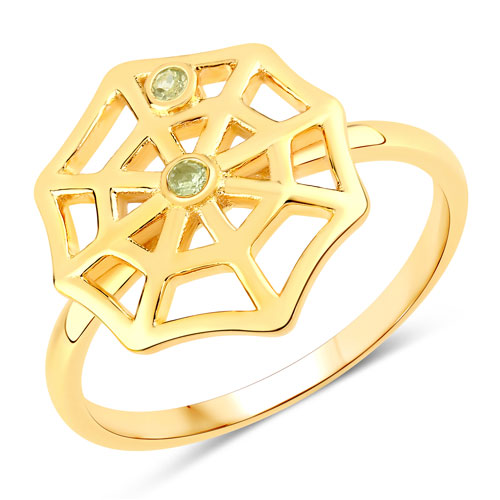 Peridot-0.04 Carat Genuine Peridot .925 Sterling Silver Ring