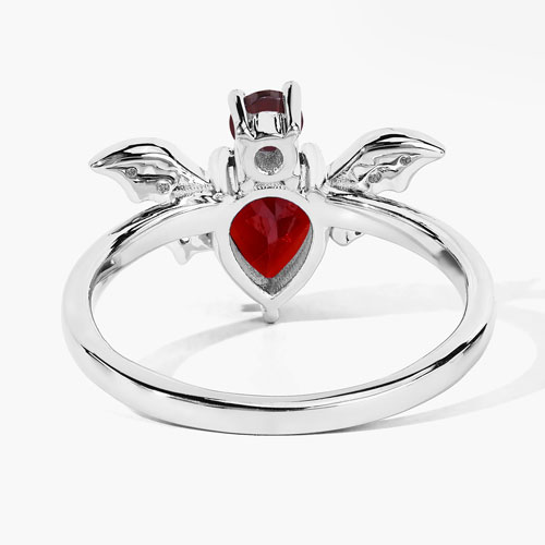 1.49 Carat Genuine Garnet and White Topaz .925 Sterling Silver Ring