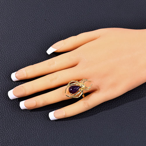 3.00 Carat Genuine Amethyst .925 Sterling Silver Ring