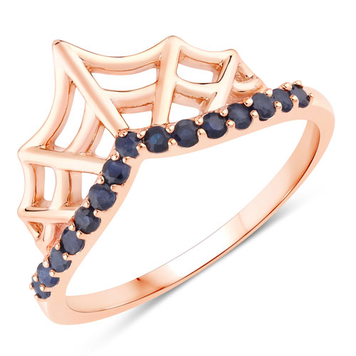 Sapphire-0.30 Carat Genuine Blue Sapphire .925 Sterling Silver Ring