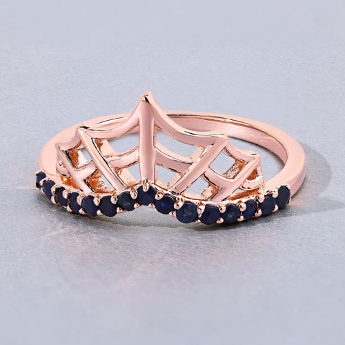 0.30 Carat Genuine Blue Sapphire .925 Sterling Silver Ring