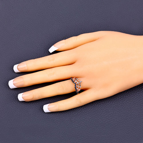 0.30 Carat Genuine Blue Sapphire .925 Sterling Silver Ring