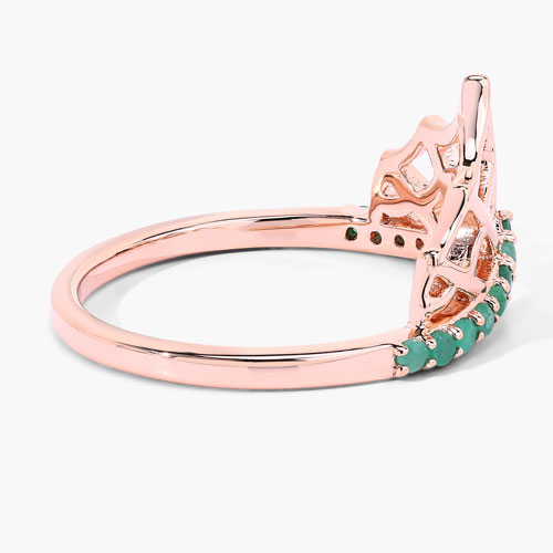 0.26 Carat Genuine Emerald .925 Sterling Silver Ring