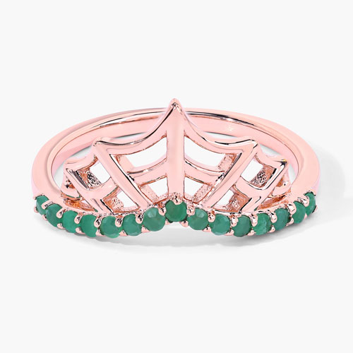 0.26 Carat Genuine Emerald .925 Sterling Silver Ring