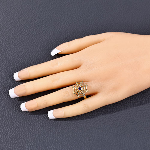 0.10 Carat Genuine Amethyst .925 Sterling Silver Ring