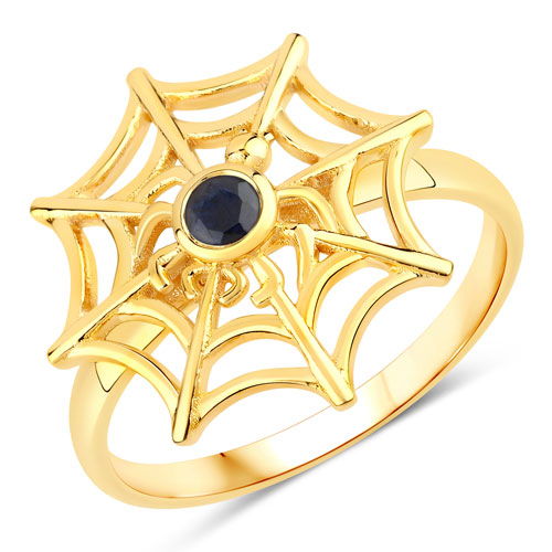 Sapphire-0.13 Carat Genuine Blue Sapphire .925 Sterling Silver Ring