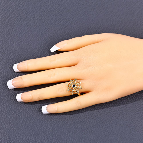 0.13 Carat Genuine Blue Sapphire .925 Sterling Silver Ring