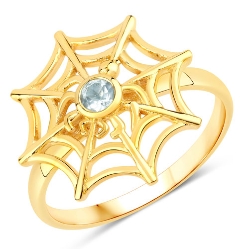 Rings-0.12 Carat Genuine Blue Topaz .925 Sterling Silver Ring