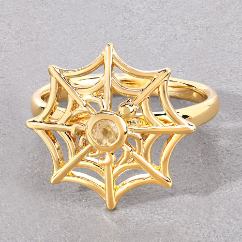 0.10 Carat Genuine Citrine .925 Sterling Silver Ring