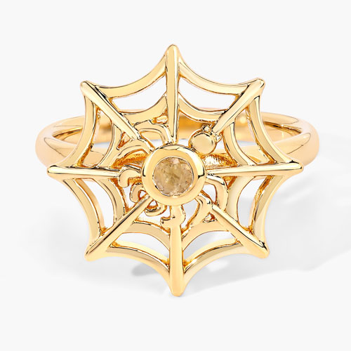 0.10 Carat Genuine Citrine .925 Sterling Silver Ring
