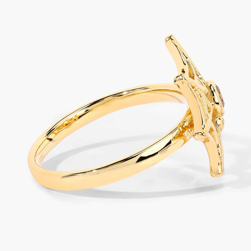 0.10 Carat Genuine Citrine .925 Sterling Silver Ring