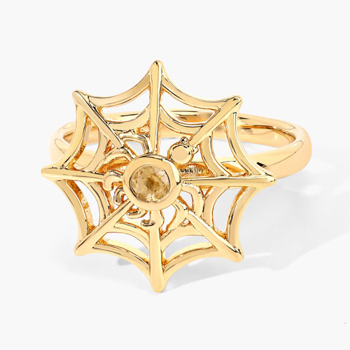 0.10 Carat Genuine Citrine .925 Sterling Silver Ring