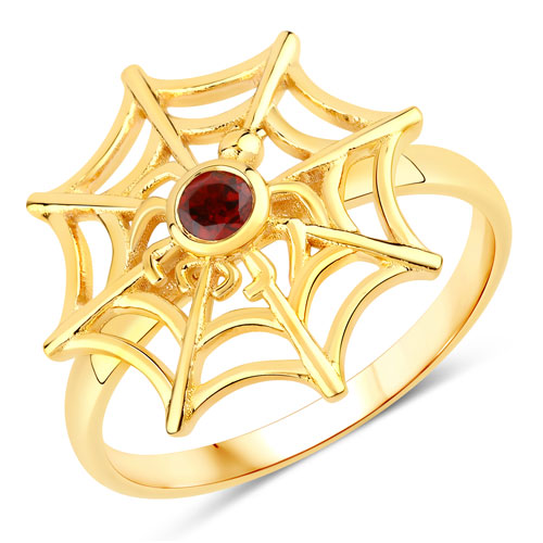 Garnet-0.12 Carat Genuine Garnet .925 Sterling Silver Ring
