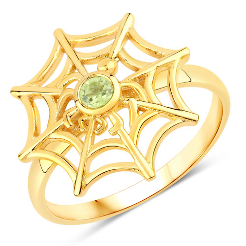 Peridot-0.10 Carat Genuine Peridot .925 Sterling Silver Ring