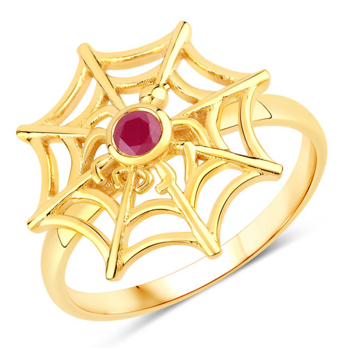 Ruby-0.13 Carat Genuine Ruby .925 Sterling Silver Ring
