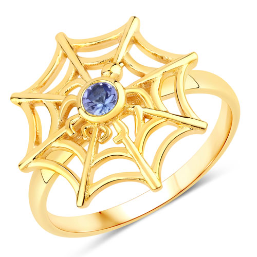 Tanzanite-0.10 Carat Genuine Tanzanite .925 Sterling Silver Ring