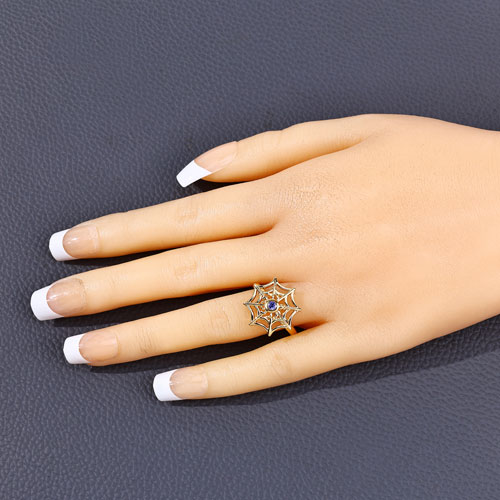 0.10 Carat Genuine Tanzanite .925 Sterling Silver Ring