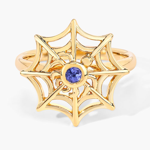 0.10 Carat Genuine Tanzanite .925 Sterling Silver Ring