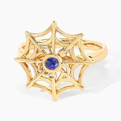 0.10 Carat Genuine Tanzanite .925 Sterling Silver Ring