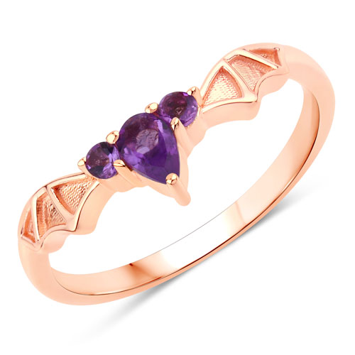 Amethyst-0.25 Carat Genuine Amethyst .925 Sterling Silver Ring