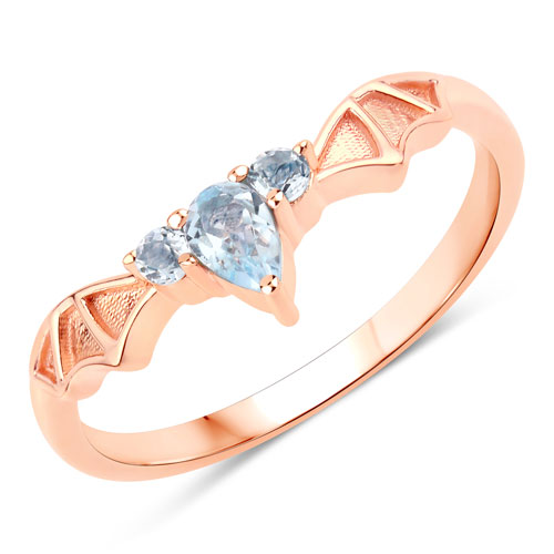 Rings-0.32 Carat Genuine Blue Topaz .925 Sterling Silver Ring